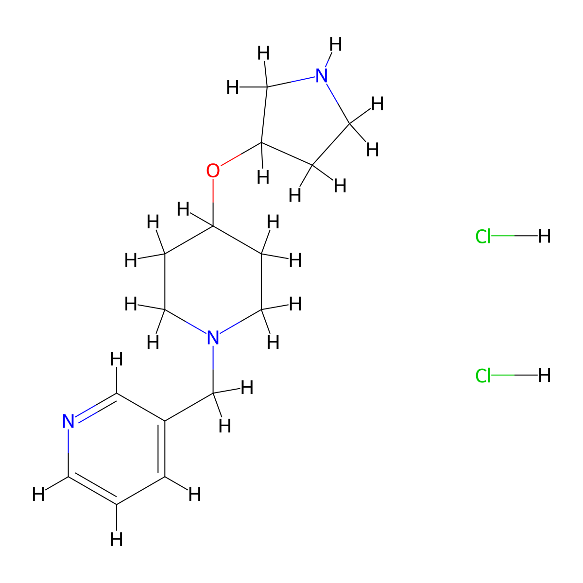 3-{[4-(Pyrrolidin-3-yloxy)piperidin-1-yl]methyl}pyridine dihydrochloride molecular structure, CAS 1949816-58-3