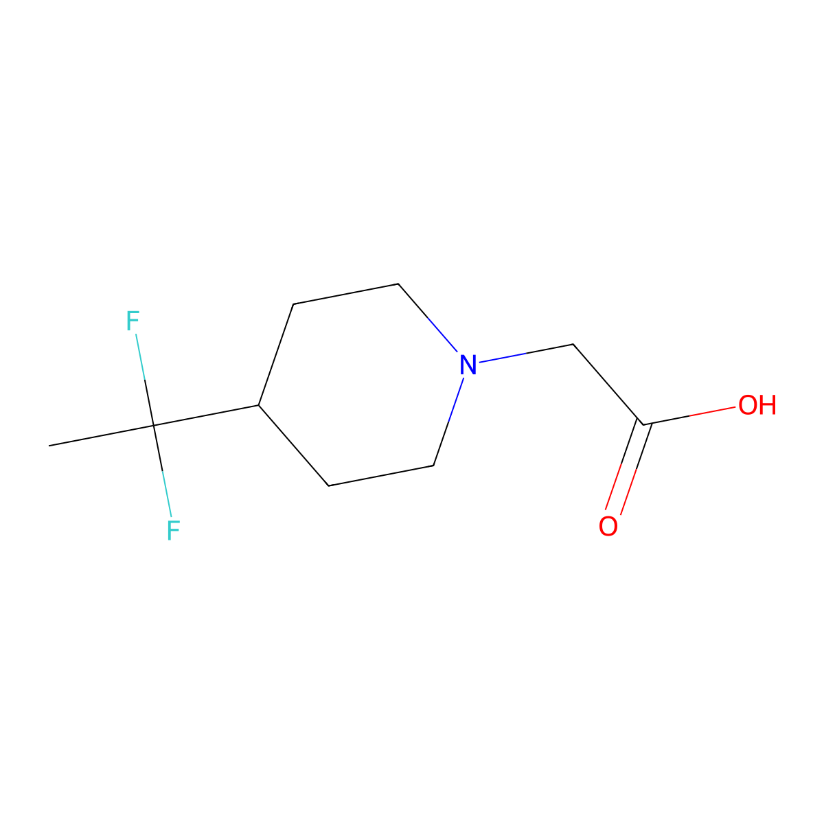 2-(4-(1,1-Difluoroethyl)piperidin-1-yl)acetic acid molecular structure, CAS 1949816-63-0