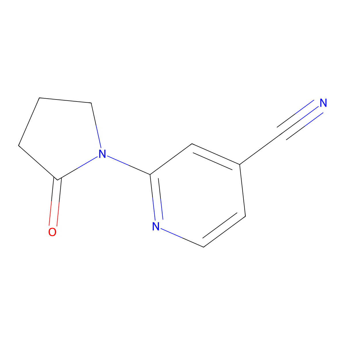 2-(2-Oxopyrrolidin-1-yl)pyridine-4-carbonitrile molecular structure, CAS 1949816-64-1