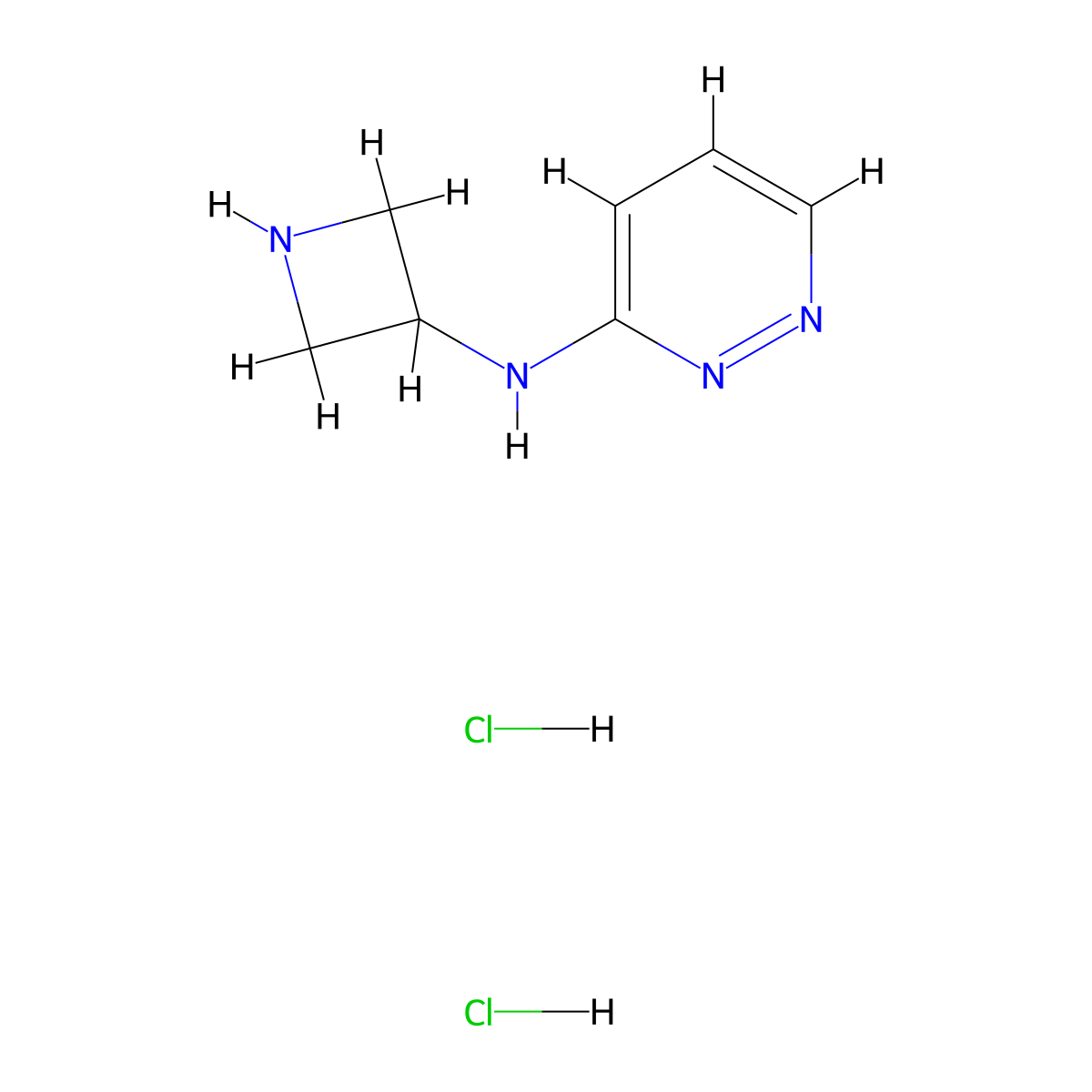 N-(azetidin-3-yl)pyridazin-3-amine dihydrochloride molecular structure, CAS 1949816-67-4