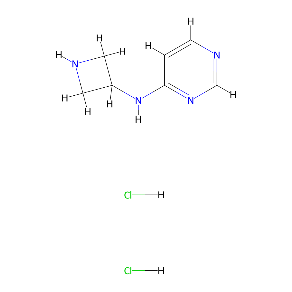 N-(azetidin-3-yl)pyrimidin-4-amine dihydrochloride molecular structure, CAS 1949836-62-7