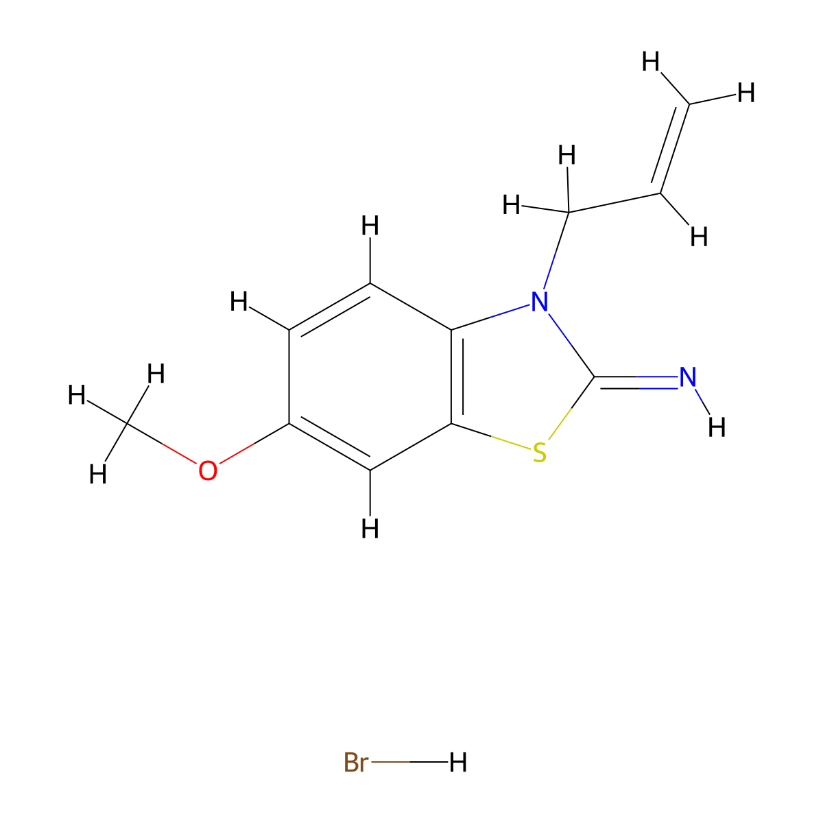 3-allyl-6-methoxybenzo[d]thiazol-2(3H)-imine hydrobromide molecular structure, CAS 1949836-65-0