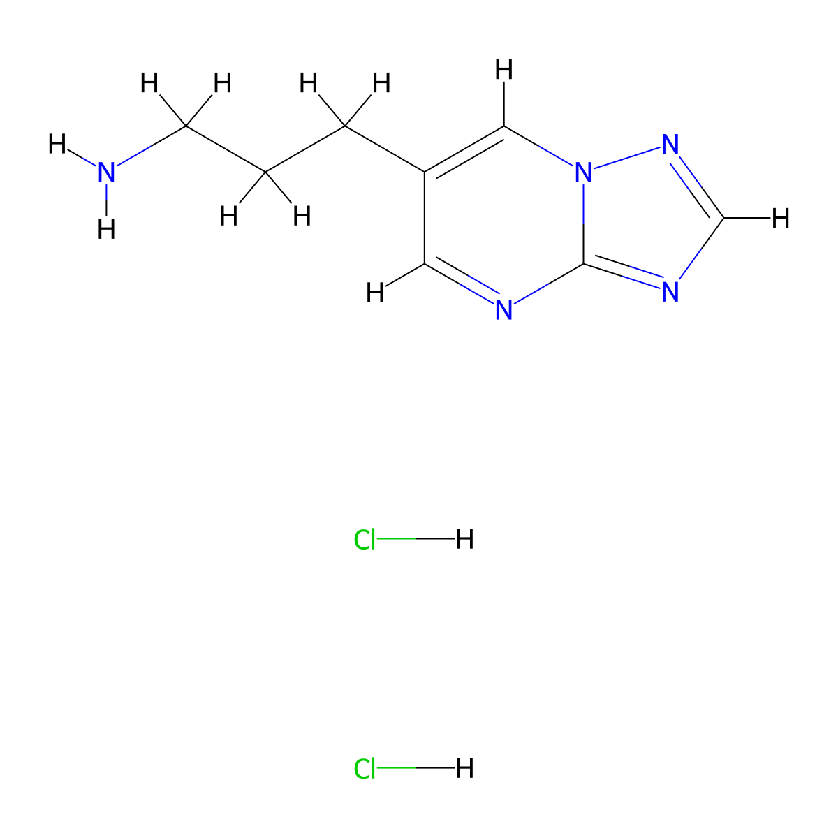 3-((1,2,4)Triazolo(1,5-a)pyrimidin-6-yl)propan-1-amine dihydrochloride molecular structure, CAS 1949836-66-1