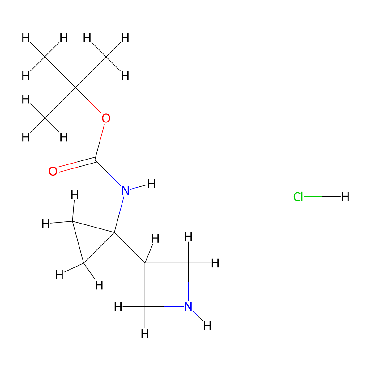 tert-butyl N-(1-(azetidin-3-yl)cyclopropyl)carbamate hydrochloride molecular structure, CAS 1949836-68-3