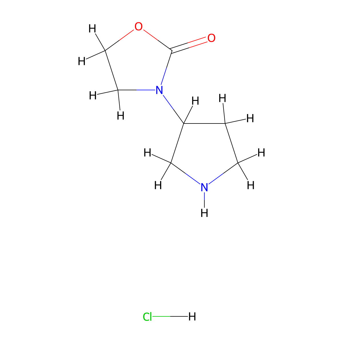 3-(Pyrrolidin-3-yl)oxazolidin-2-one hydrochloride molecular structure, CAS 1949836-75-2