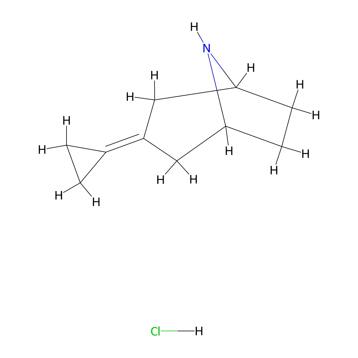 3-Cyclopropylidene-8-azabicyclo[3.2.1]octane hydrochloride molecular structure, CAS 1949836-79-6