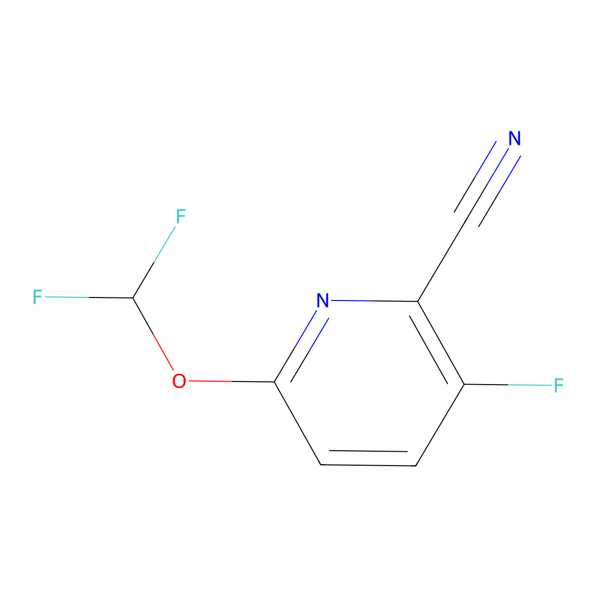 6-(Difluoromethoxy)-3-fluoro-pyridine-2-carbonitrile molecular structure, CAS 1949836-84-3