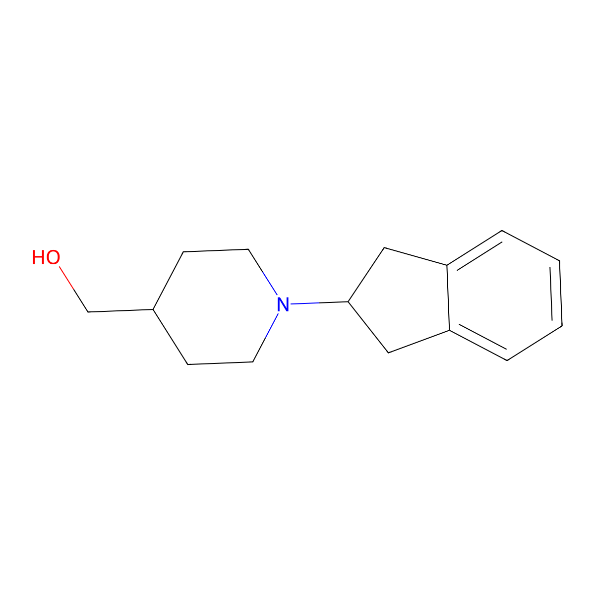 (1-(2,3-dihydro-1H-inden-2-yl)piperidin-4-yl)methanol molecular structure, CAS 1949836-87-6