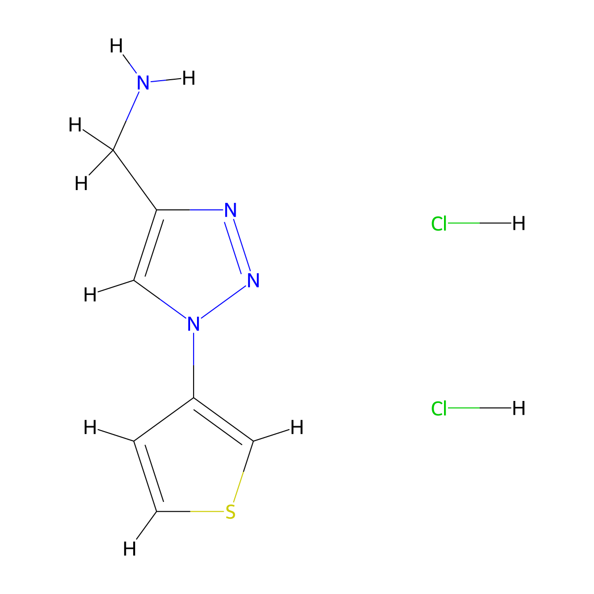[1-(thiophen-3-yl)-1H-1,2,3-triazol-4-yl]methanamine dihydrochloride molecular structure, CAS 1949836-90-1