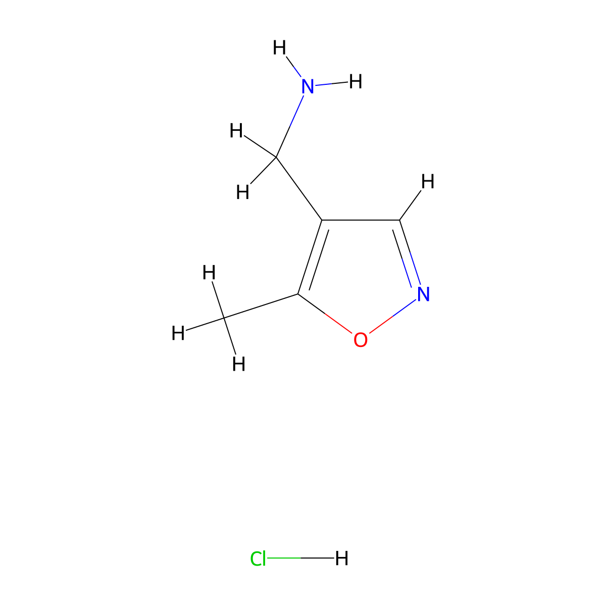 (5-Methylisoxazol-4-yl)methanamine hydrochloride molecular structure, CAS 1949836-91-2