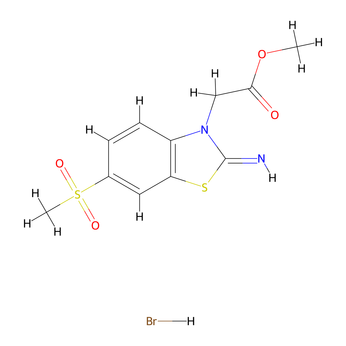 methyl 2-(2-imino-6-(methylsulfonyl)benzo[d]thiazol-3(2H)-yl)acetate hydrobromide molecular structure, CAS 1949836-92-3