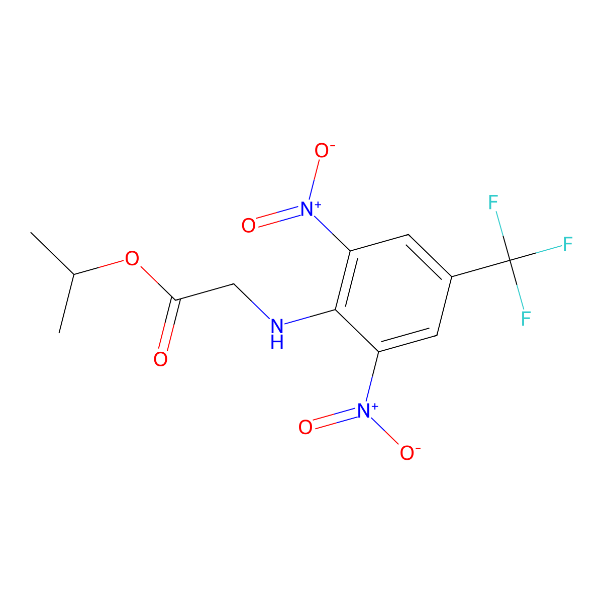 Propan-2-YL 2-([2,6-dinitro-4-(trifluoromethyl)phenyl]amino)acetate molecular structure, CAS 1949836-93-4
