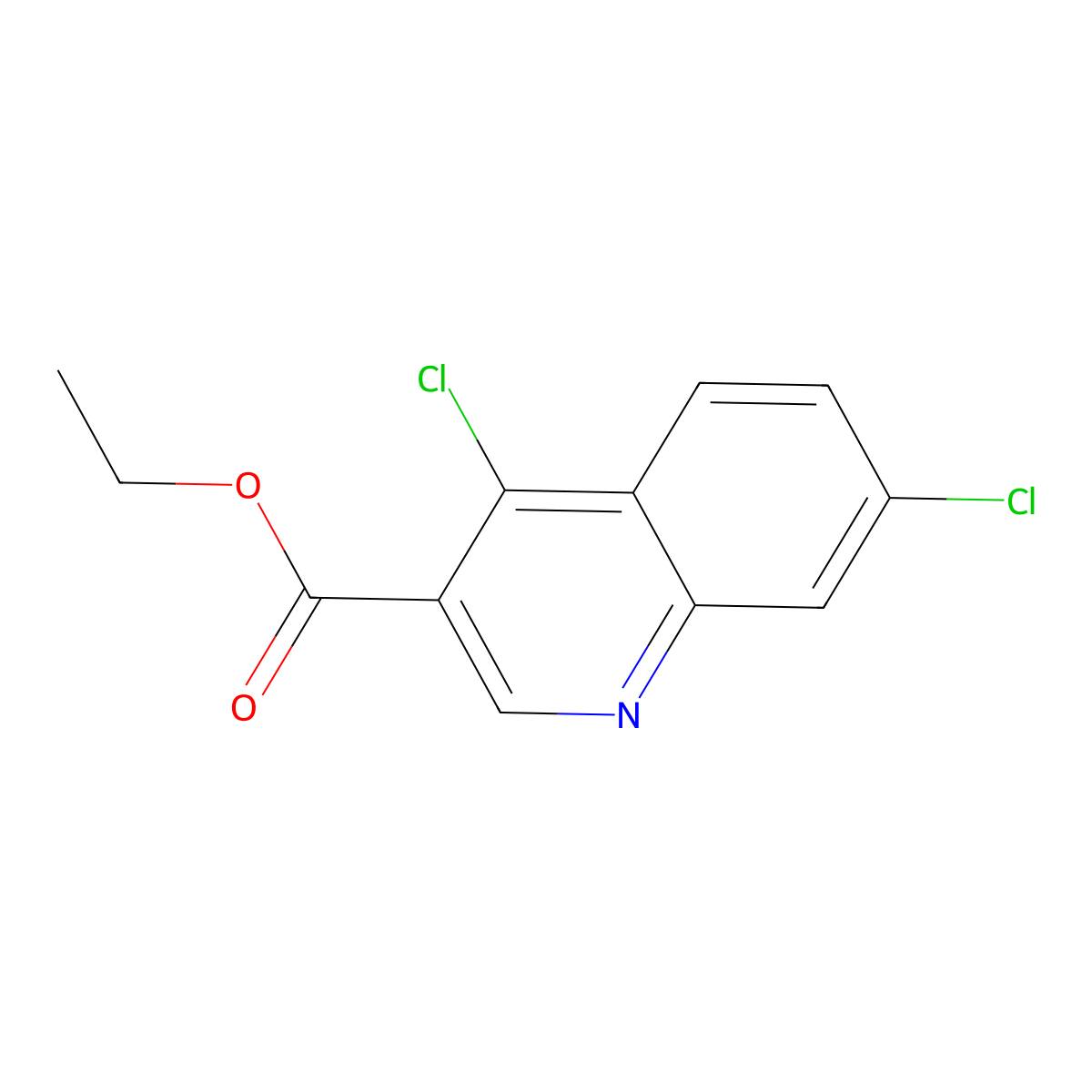 Ethyl 4,7-dichloroquinoline-3-carboxylate molecular structure, CAS 19499-19-5