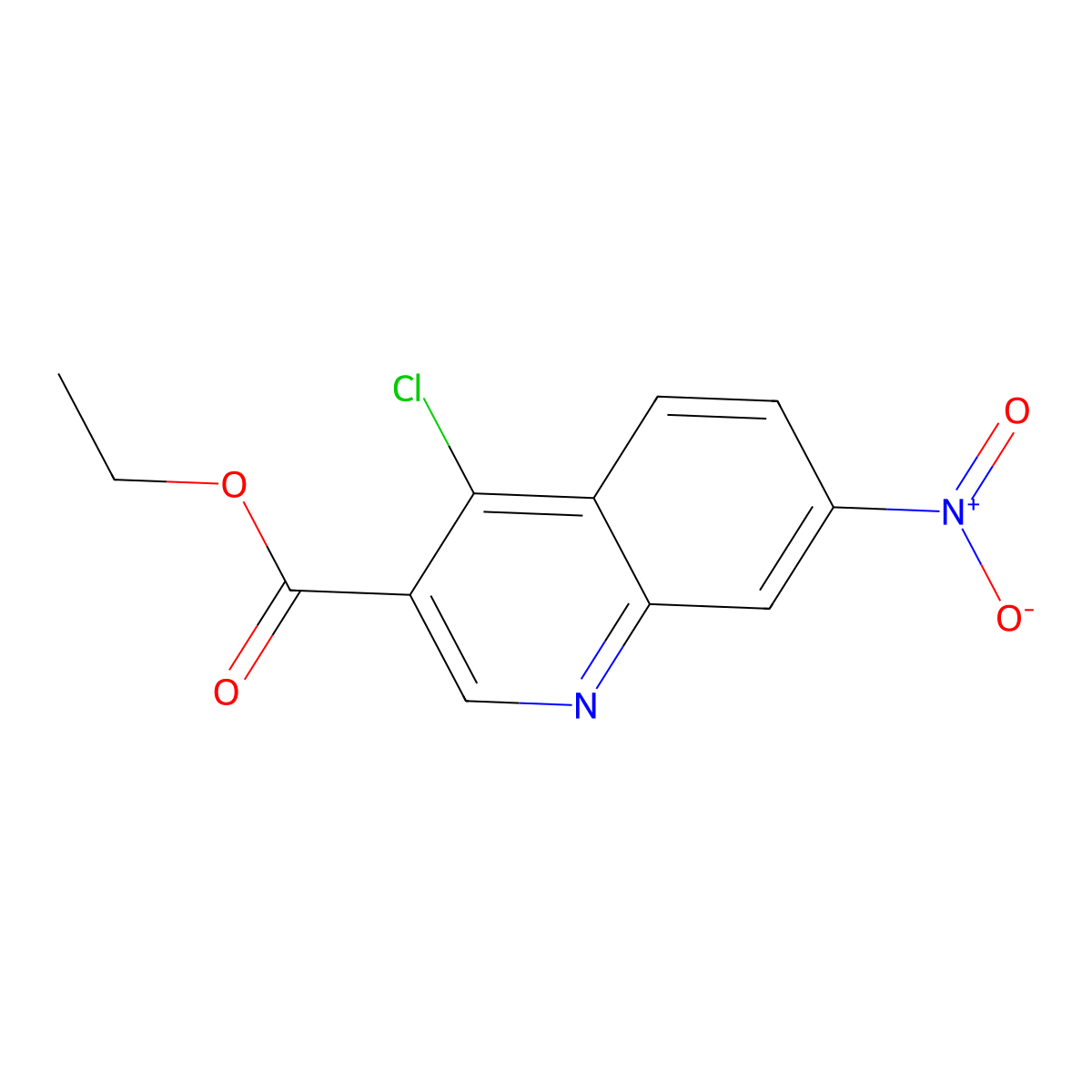 Ethyl 4-chloro-7-nitroquinoline-3-carboxylate molecular structure, CAS 19499-22-0