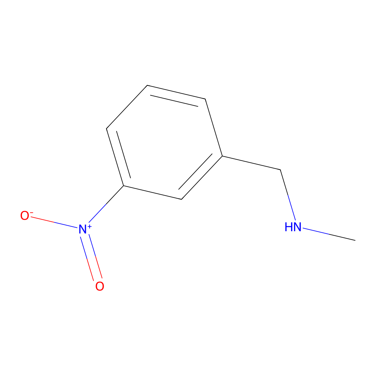 N-methyl-1-(3-nitrophenyl)methanamine molecular structure, CAS 19499-61-7