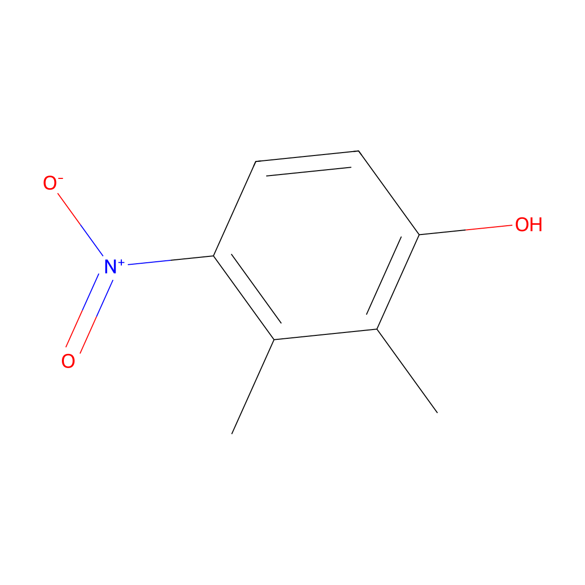 2,3-Dimethyl-4-nitrophenol molecular structure, CAS 19499-93-5