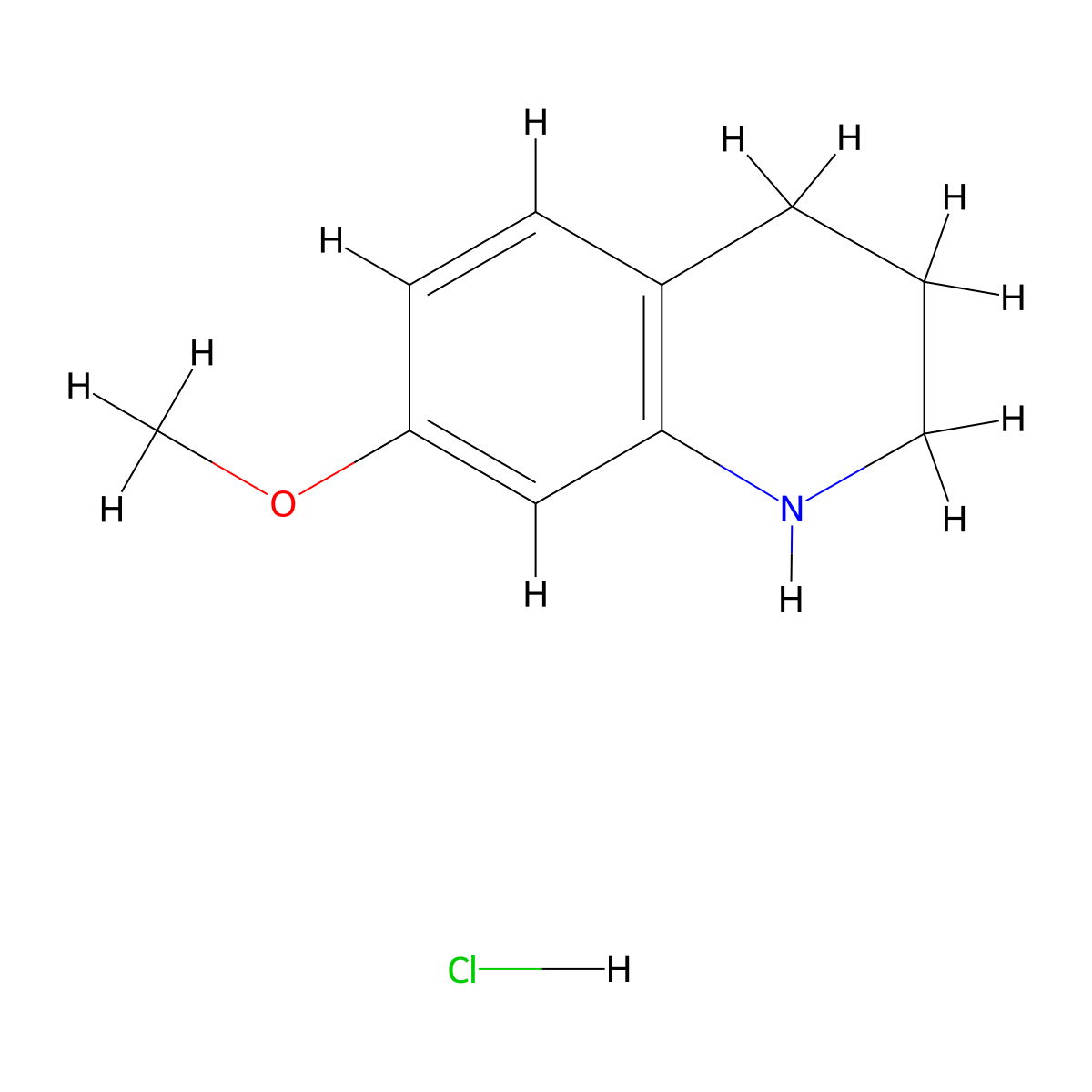 7-Methoxy-1,2,3,4-tetrahydroquinoline hydrochloride molecular structure, CAS 19500-62-0