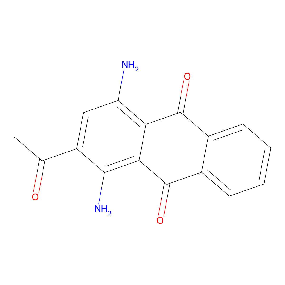 9,10-Anthracenedione, 2-acetyl-1,4-diamino- molecular structure, CAS 19500-94-8