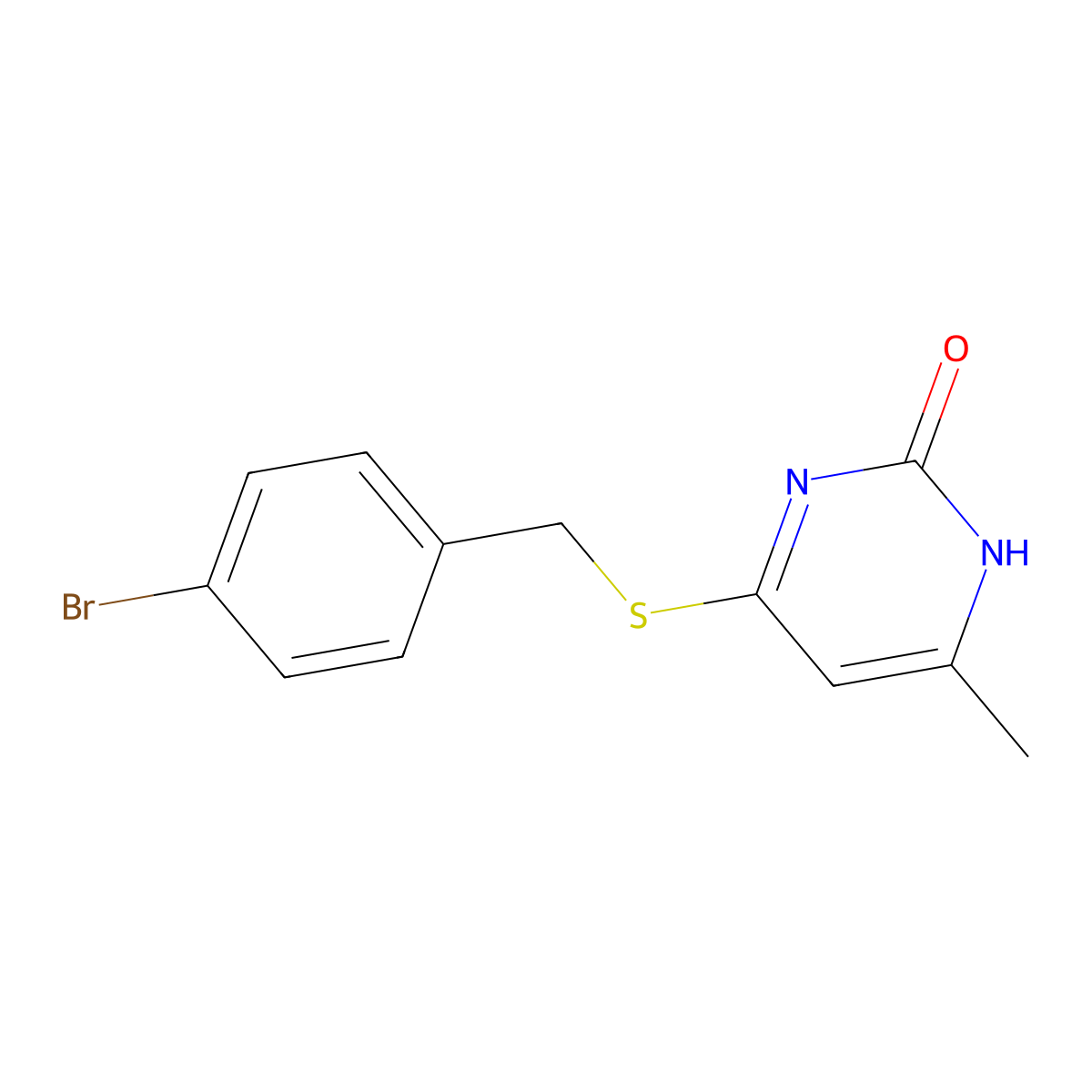 4-[(4-bromophenyl)methylsulfanyl]-6-methyl-1H-pyrimidin-2-one molecular structure, CAS 195003-03-3