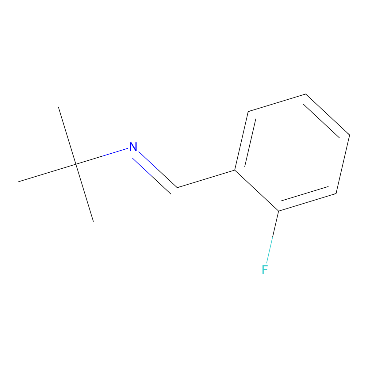 (E)-N-(2-Fluorobenzylidene)-2-methylpropan-2-amine molecular structure, CAS 195004-63-8