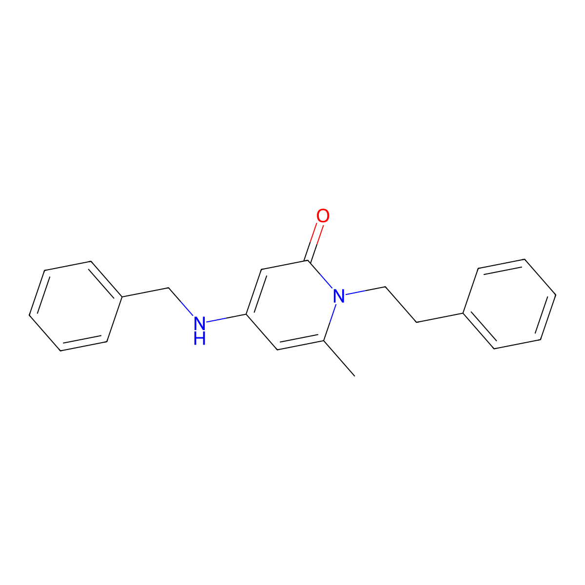 4-(Benzylamino)-6-methyl-1-(2-phenylethyl)pyridin-2(1H)-one molecular structure, CAS 195005-29-9