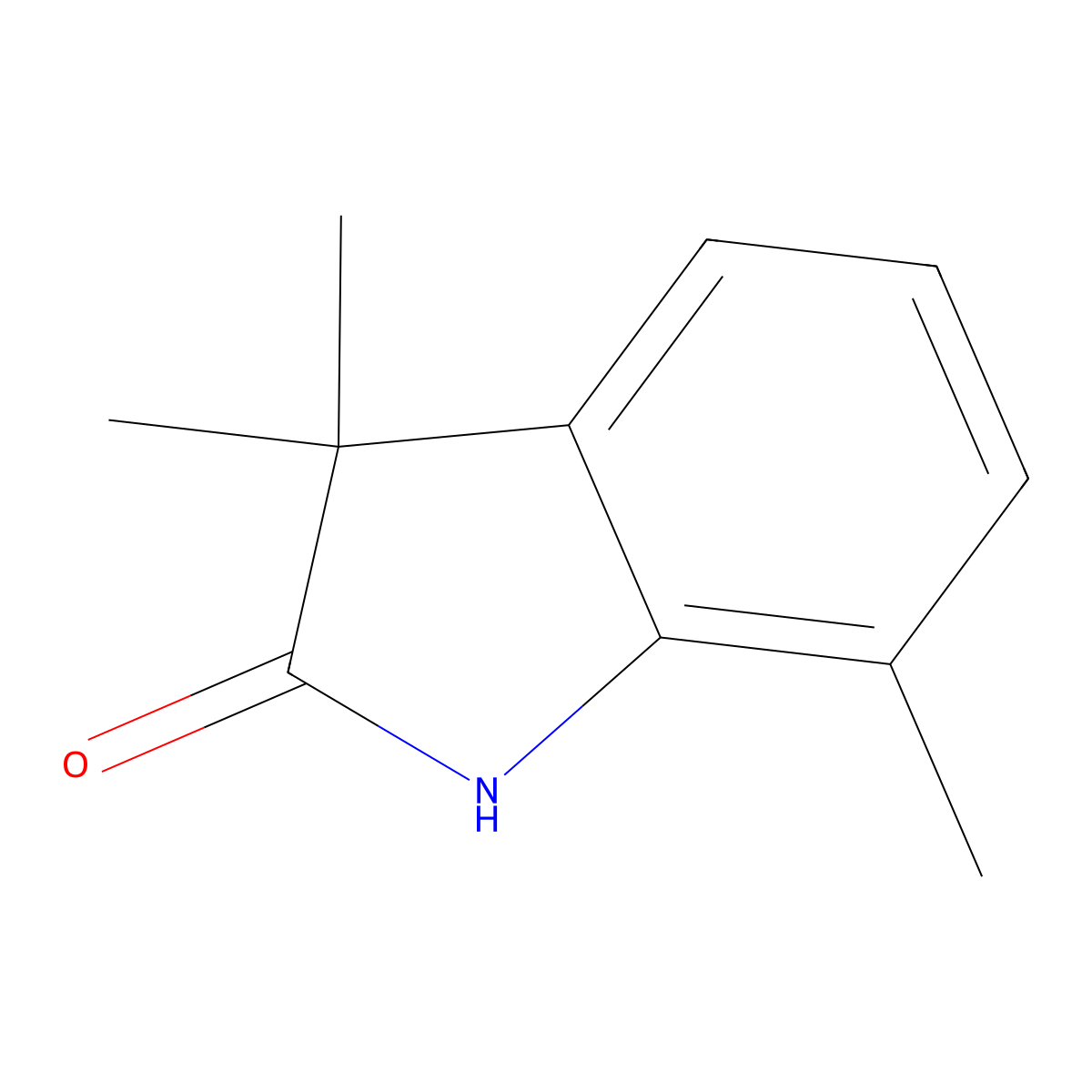 3,3,7-Trimethyl-1,3-dihydro-2H-indol-2-one molecular structure, CAS 19501-89-4