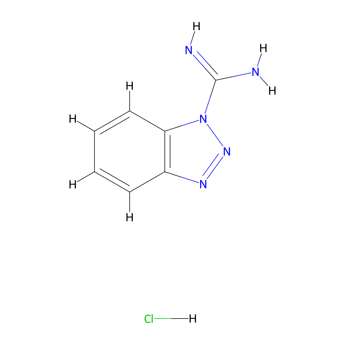1H-Benzotriazole-1-carboximidamide--hydrogen chloride (1/1) molecular structure, CAS 19503-22-1