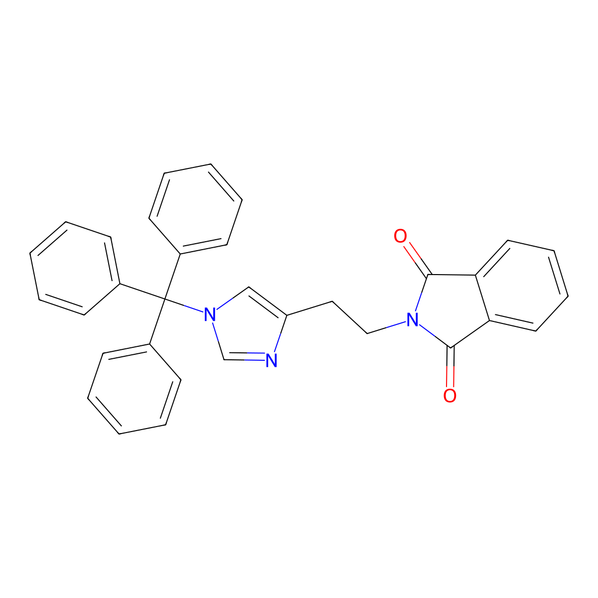 2-(2-(1-trityl-1H-imidazol-4-yl)ethyl)isoindoline-1,3-dione molecular structure, CAS 195053-91-9