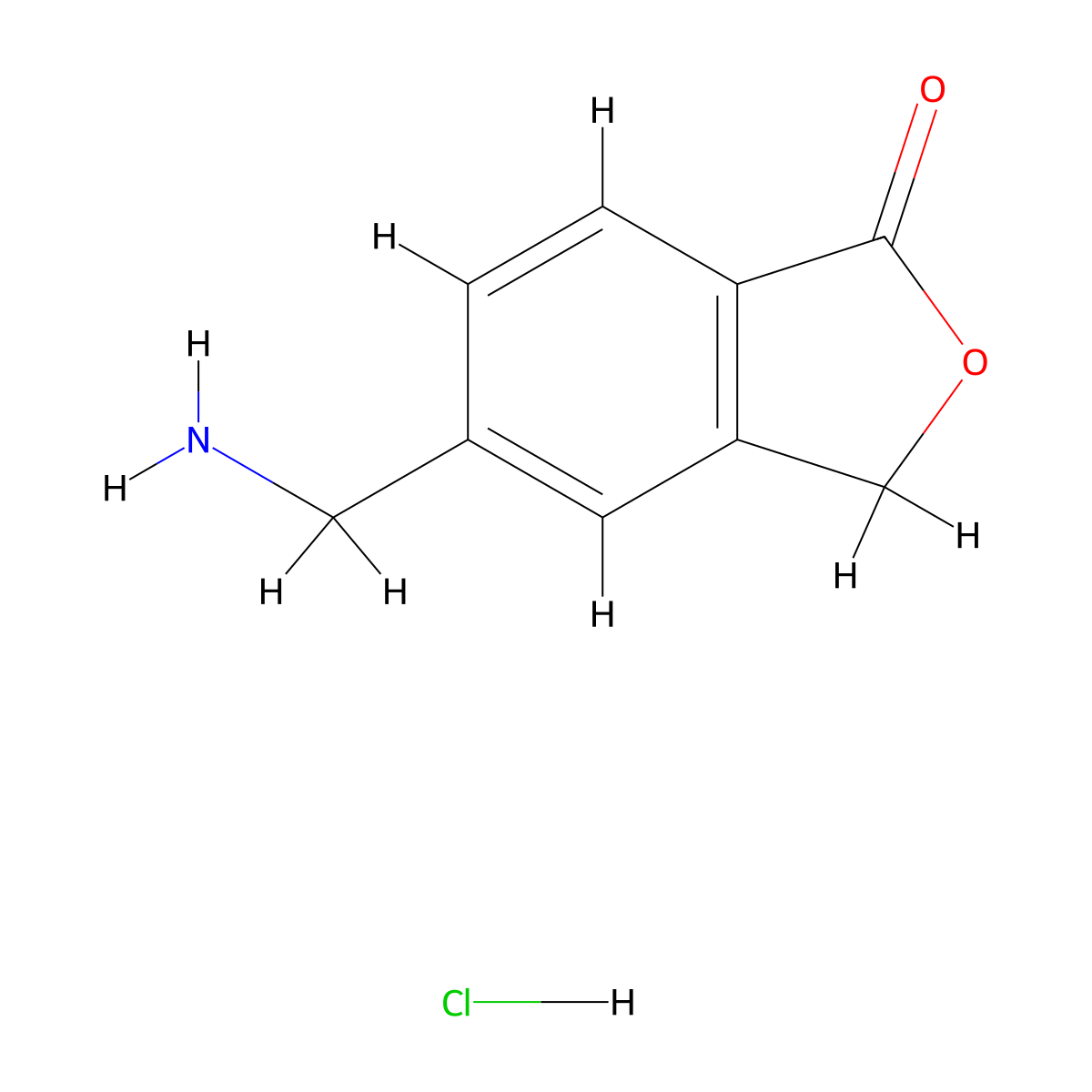 5-(Aminomethyl)-1,3-dihydro-2-benzofuran-1-one hydrochloride molecular structure, CAS 1950561-01-9