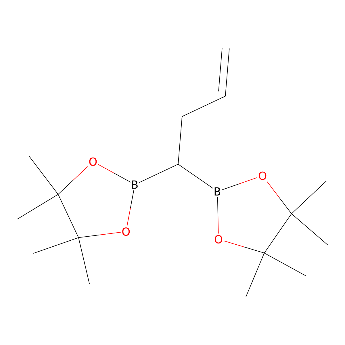 4,4,5,5-Tetramethyl-2-[1-(4,4,5,5-tetramethyl-1,3,2-dioxaborolan-2-yl)but-3-enyl]-1,3,2-dioxaborolane molecular structure, CAS 1950583-50-2