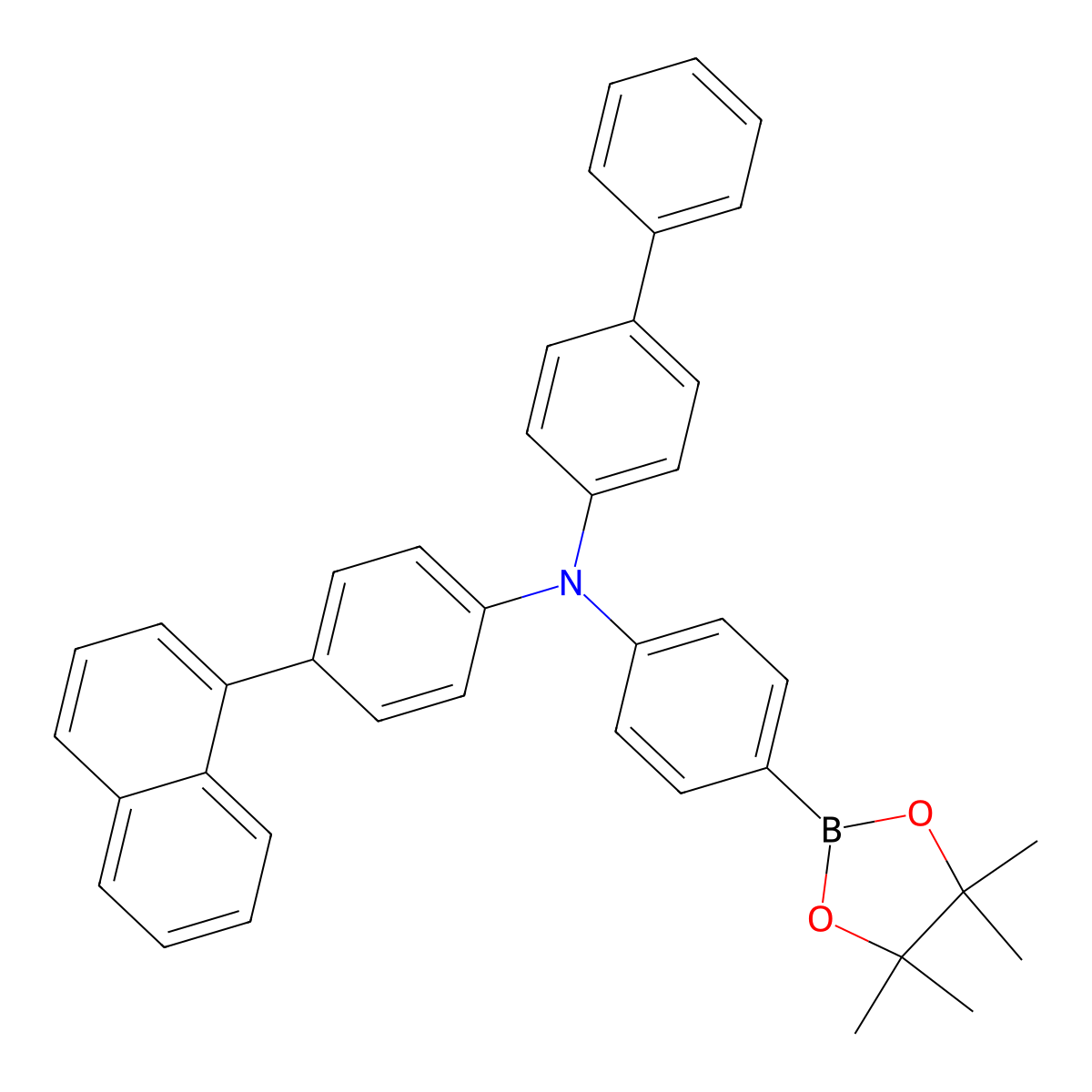 N-[4-(1-Naphthalenyl)phenyl]-N-[4-(4,4,5,5-tetramethyl-1,3,2-dioxaborolan-2-yl)phenyl][1,1'-biphenyl]-4-amine molecular structure, CAS 1950607-81-4