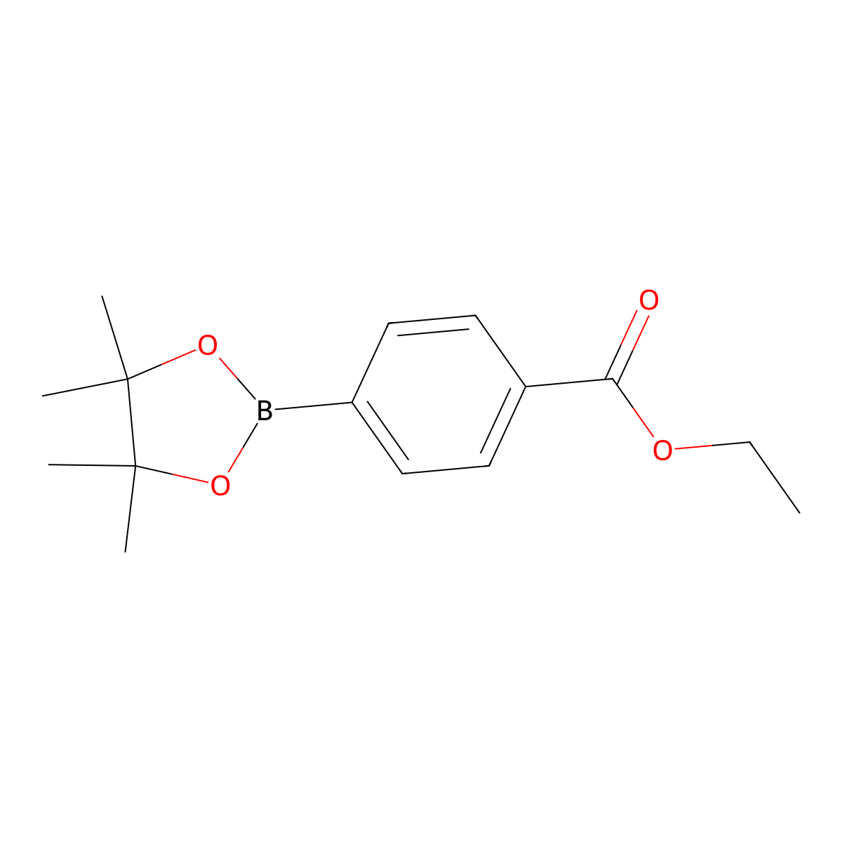 Ethyl 4-(4,4,5,5-tetramethyl-1,3,2-dioxaborolan-2-yl)benzoate molecular structure, CAS 195062-62-5