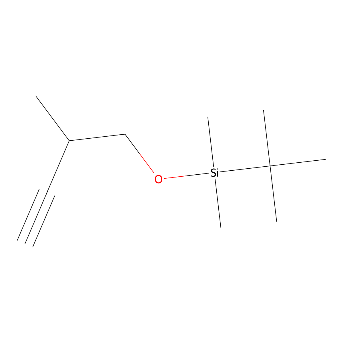 Tert-butyldimethyl[(2-methylbut-3-yn-1-yl)oxy]silane molecular structure, CAS 195062-82-9