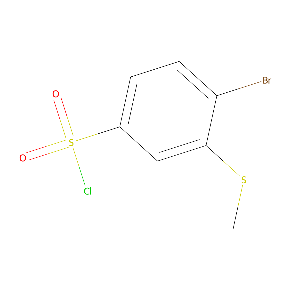 4-Bromo-3-(methylthio)benzenesulfonyl chloride molecular structure, CAS 1950627-77-6
