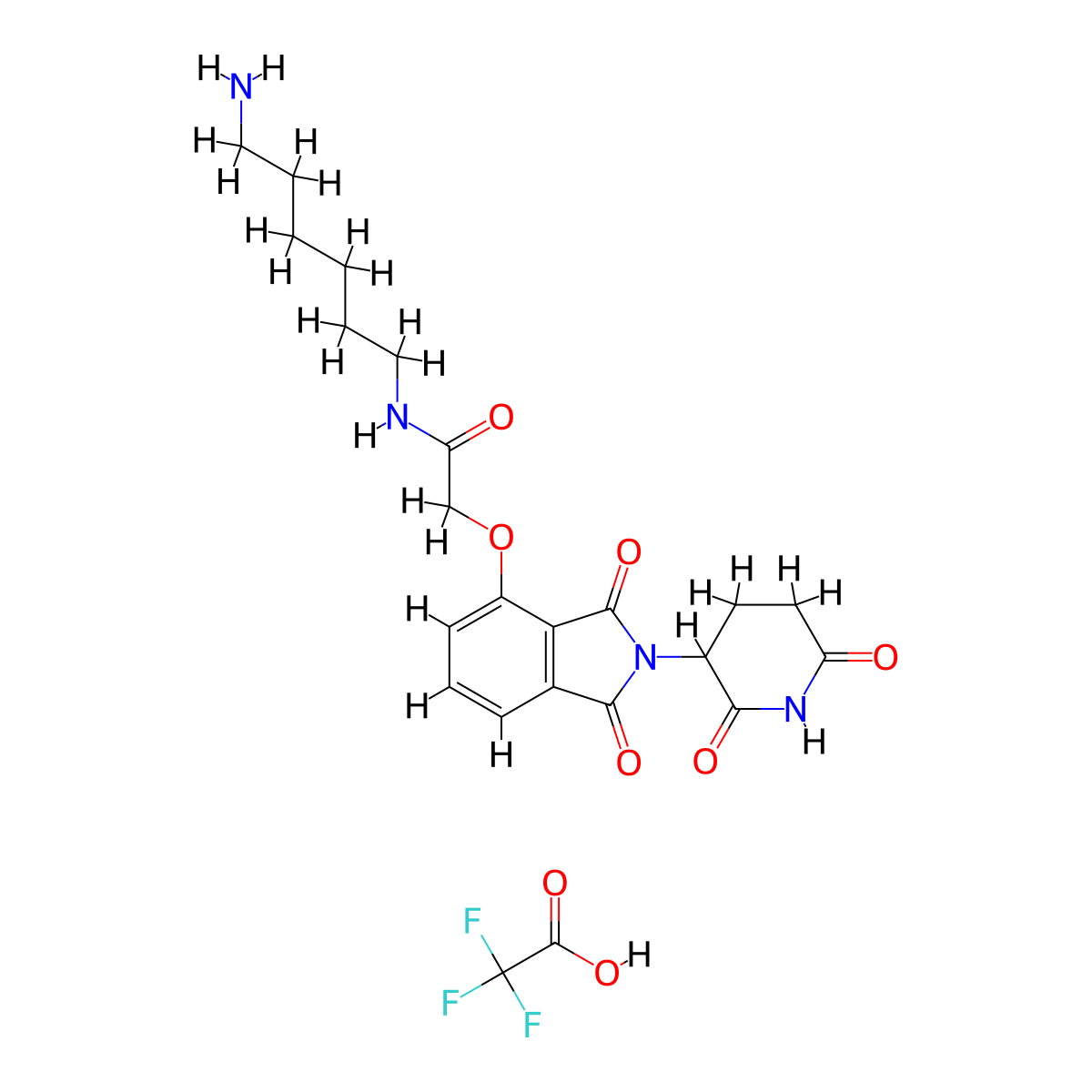 Thalidomide-O-amido-C6-NH2 (TFA) molecular structure, CAS 1950635-14-9