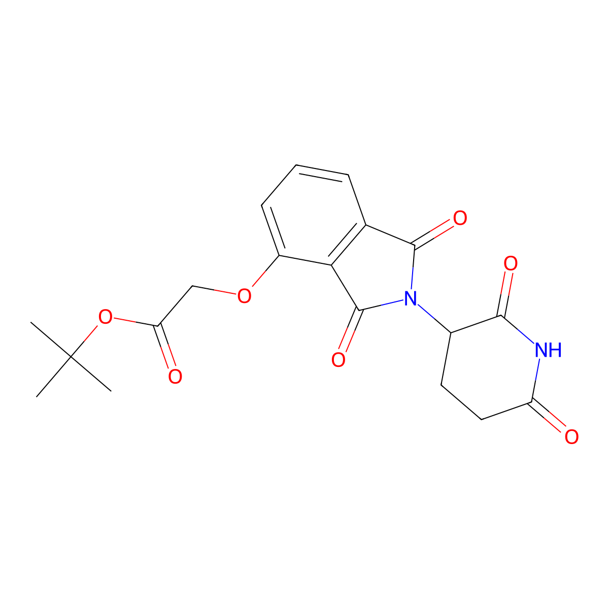 Tert-butyl 2-((2-(2,6-dioxopiperidin-3-yl)-1,3-dioxoisoindolin-4-yl)oxy)acetate molecular structure, CAS 1950635-36-5