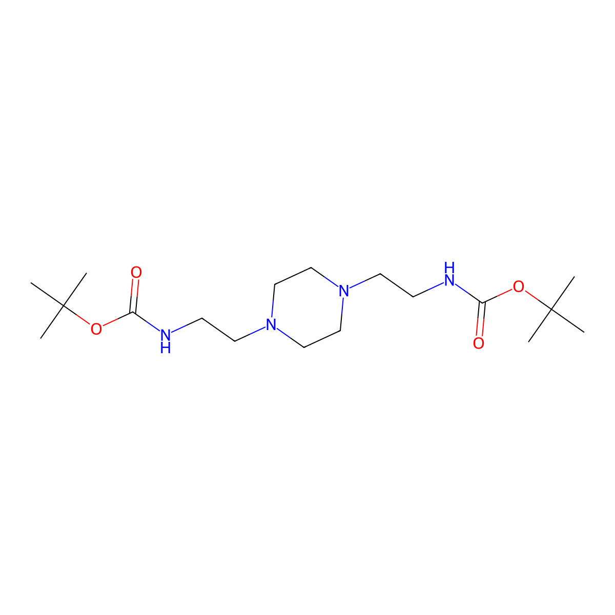 DI-Tert-butyl (piperazine-1,4-diylbis(ethane-2,1-diyl))dicarbamate molecular structure, CAS 1950640-88-6
