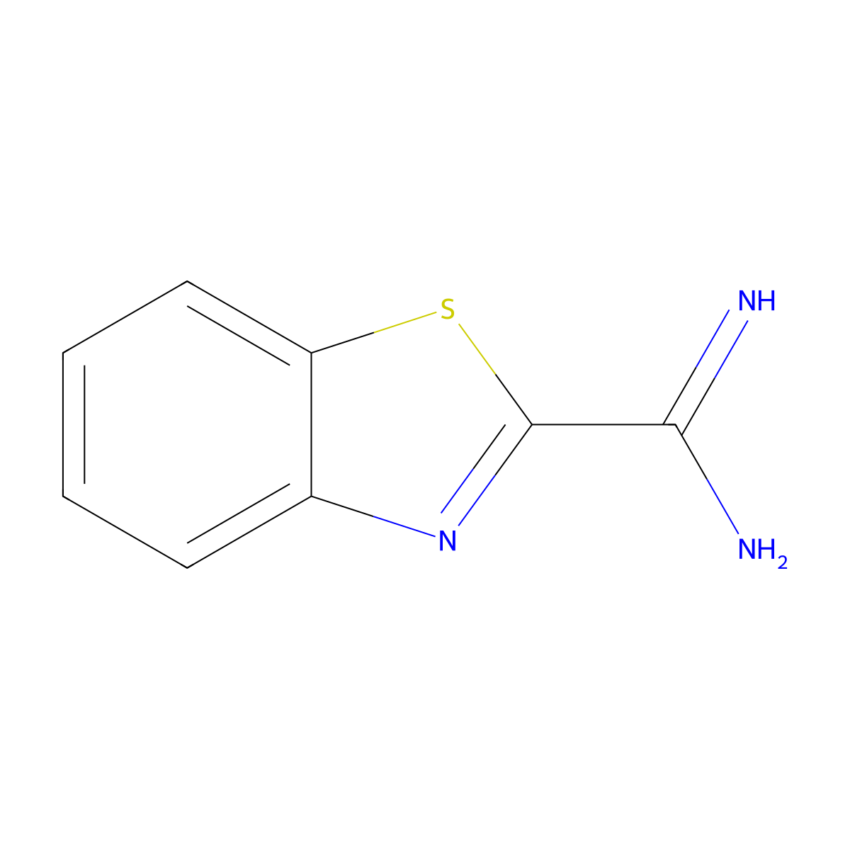 2-Benzothiazolecarboximidamide molecular structure, CAS 195066-20-7