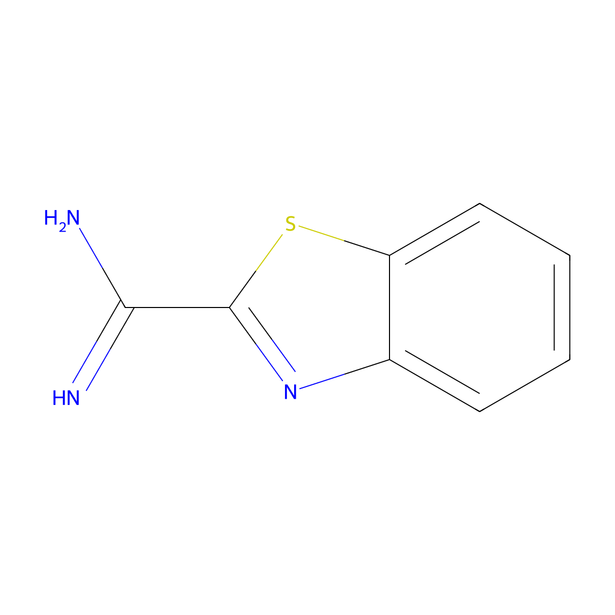 2-Benzothiazolecarboximidamide molecular structure, CAS 195066-20-7