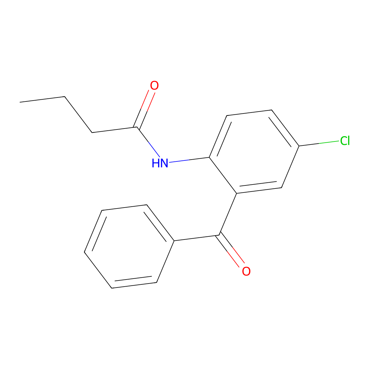 N-(2-benzoyl-4-chlorophenyl)butanamide molecular structure, CAS 195066-55-8