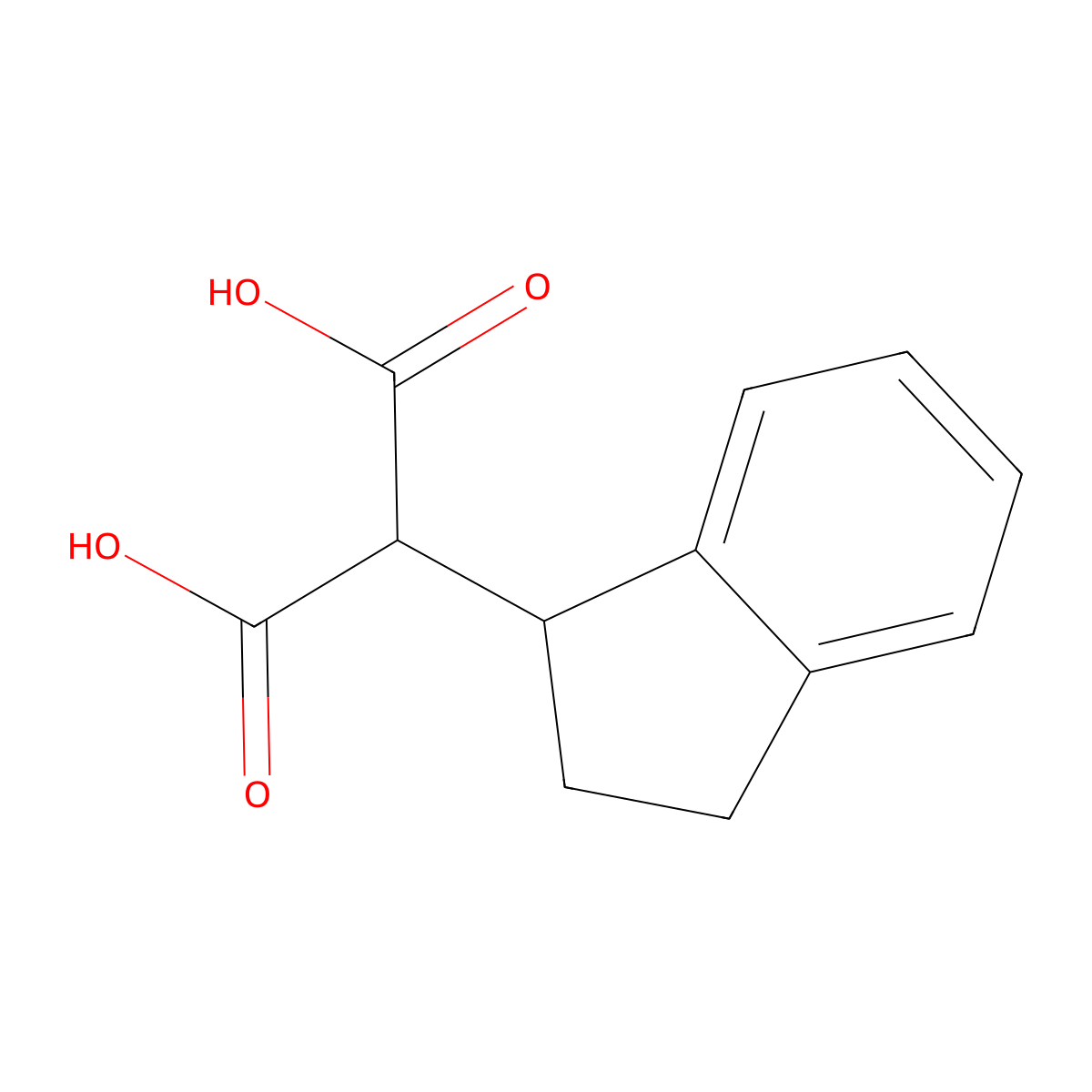 2-(2,3-dihydro-1H-inden-1-yl)propanedioic acid molecular structure, CAS 195071-06-8