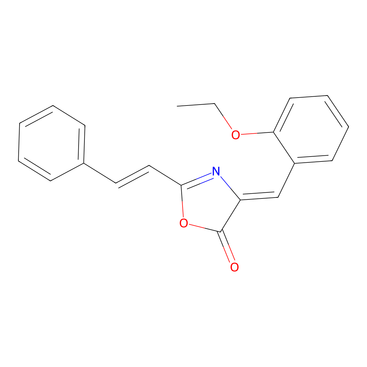 4-[(2-Ethoxyphenyl)methylidene]-2-(2-phenylethenyl)-1,3-oxazol-5-one molecular structure, CAS 19508-22-6
