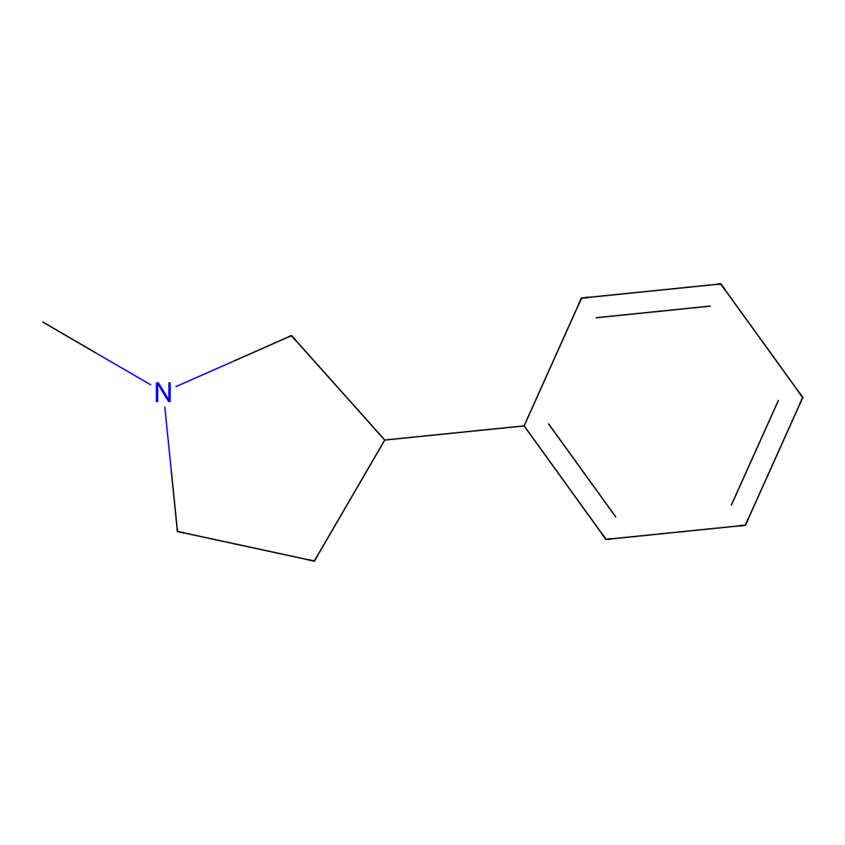 1-Methyl-3-phenylpyrrolidine molecular structure, CAS 19509-06-9