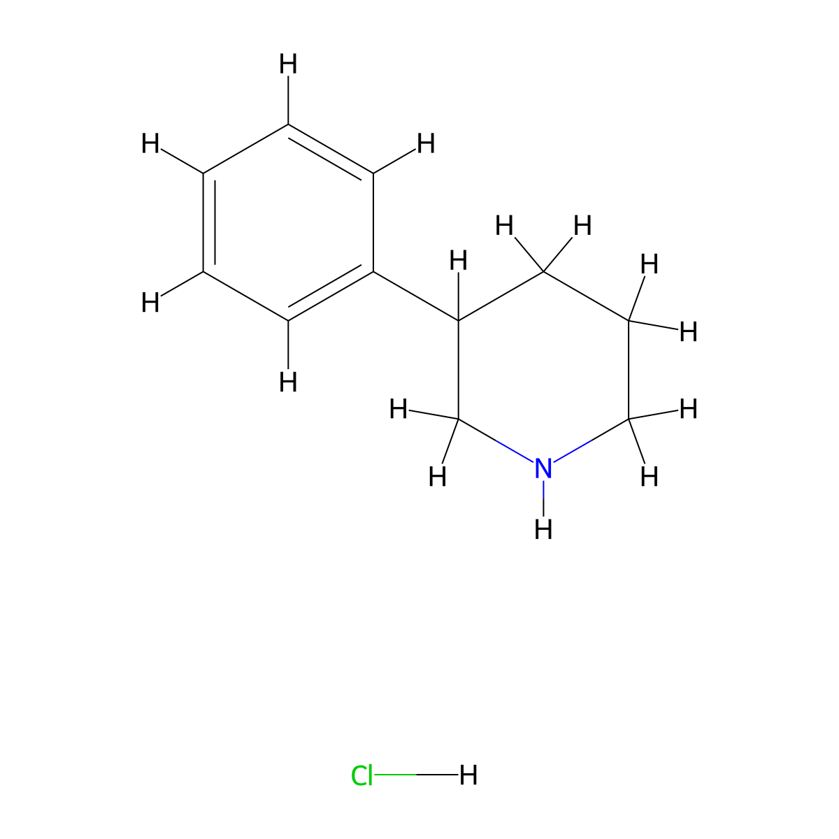 3-Phenylpiperidine hydrochloride molecular structure, CAS 19509-09-2