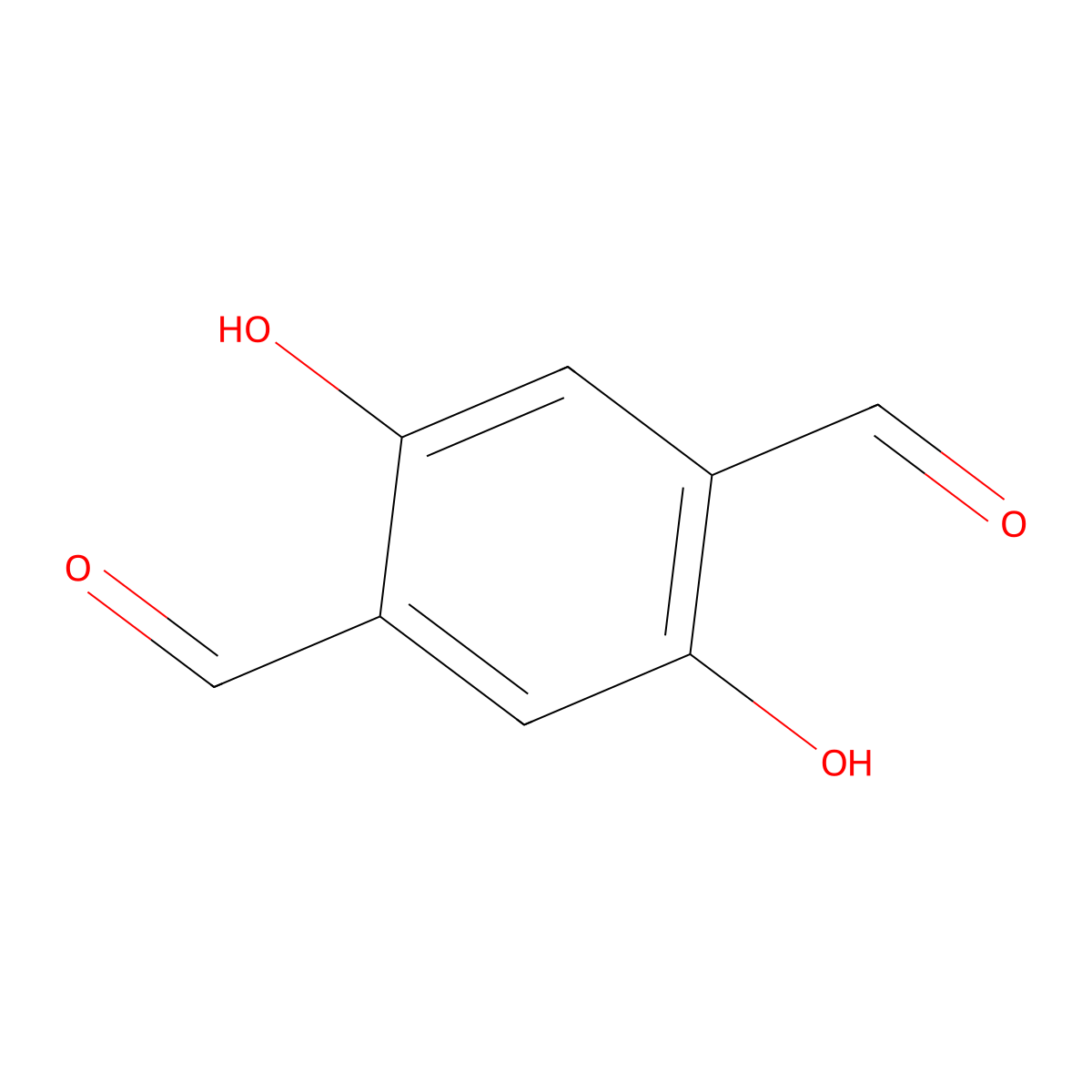 1,4-Benzenedicarboxaldehyde, 2,5-dihydroxy- molecular structure, CAS 1951-36-6