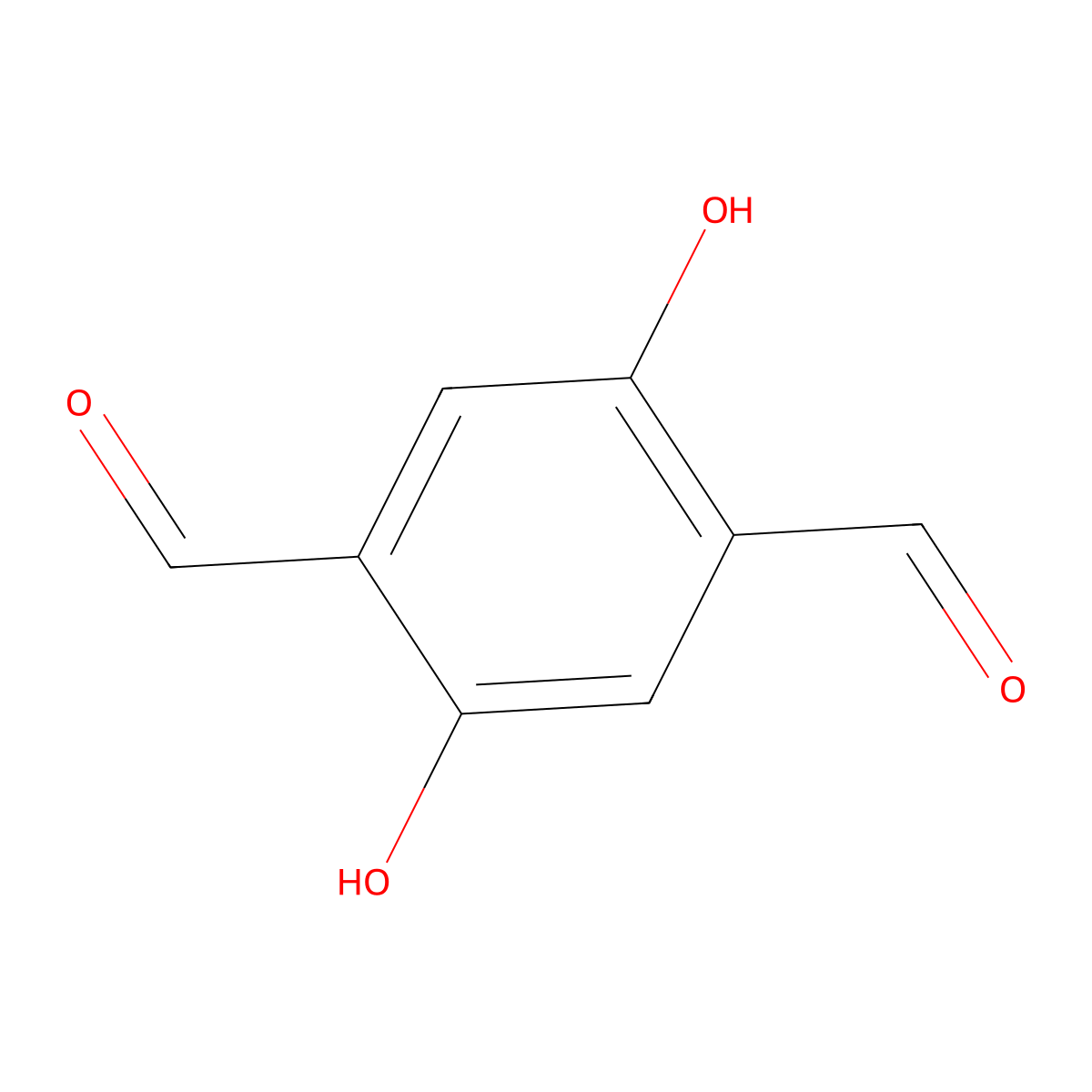 1,4-Benzenedicarboxaldehyde, 2,5-dihydroxy- molecular structure, CAS 1951-36-6