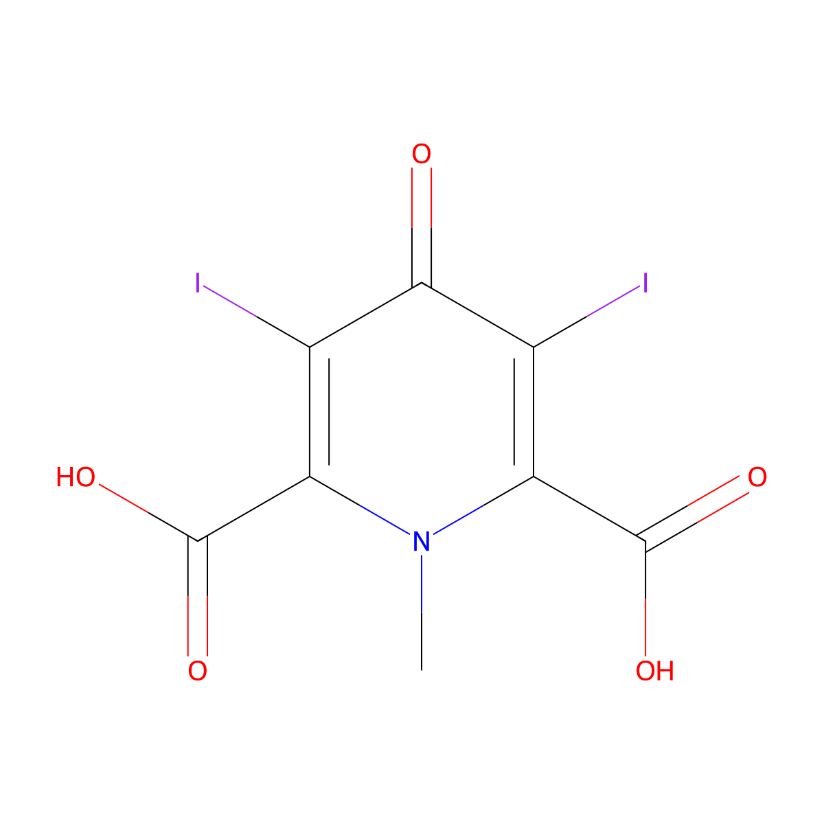 Iodomethamate molecular structure, CAS 1951-53-7