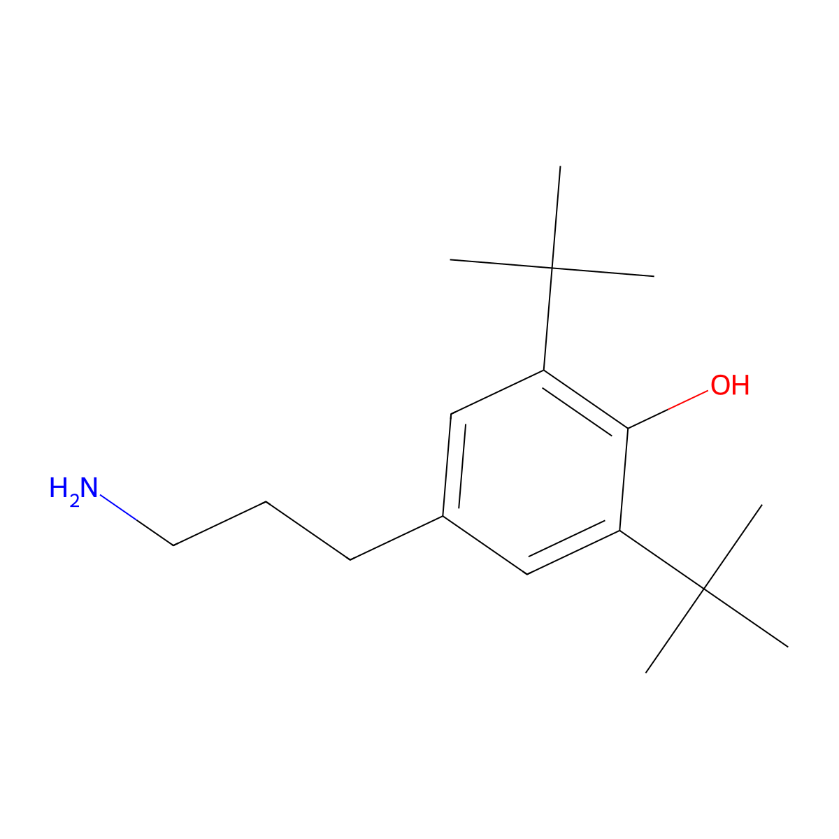 Phenol, 4-(3-aminopropyl)-2,6-bis(1,1-dimethylethyl)- molecular structure, CAS 19510-14-6