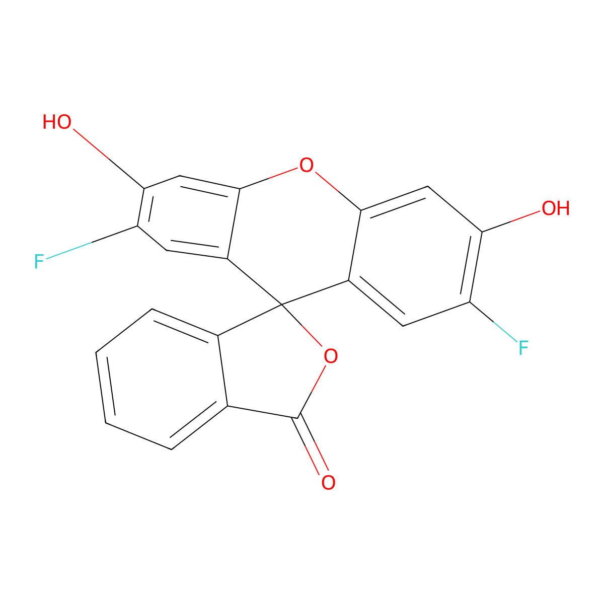 2',7'-Difluoro-3',6'-dihydroxy-3H-spiro[isobenzofuran-1,9'-xanthen]-3-one molecular structure, CAS 195136-58-4