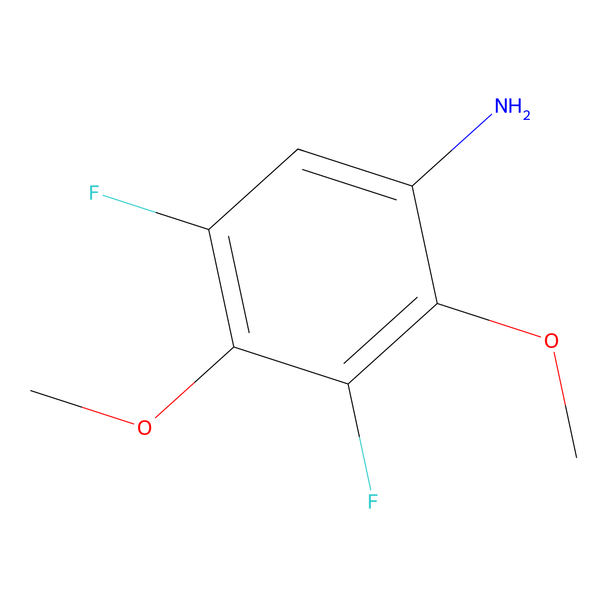 3,5-Difluoro-2,4-dimethoxybenzenamine molecular structure, CAS 195136-67-5